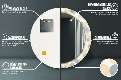 Miroir rond imprimé Cercles géométriques