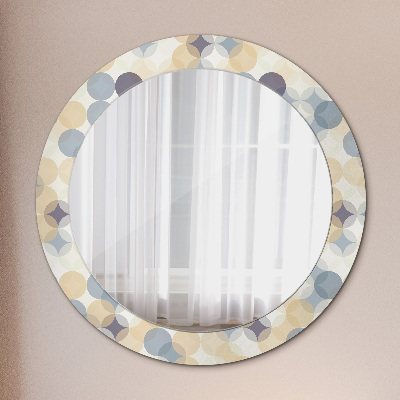 Miroir rond imprimé Cercles géométriques