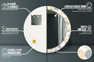 Miroir rond imprimé Cercles géométriques