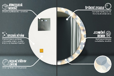Miroir rond imprimé Cercles géométriques
