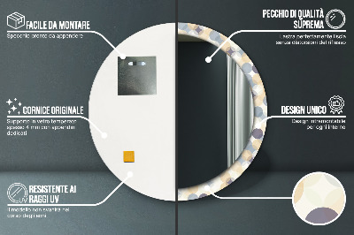 Miroir rond imprimé Cercles géométriques