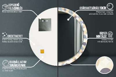 Miroir rond imprimé Cercles géométriques