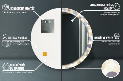Miroir rond imprimé Cercles géométriques