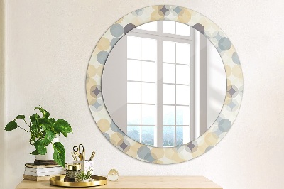 Miroir rond imprimé Cercles géométriques