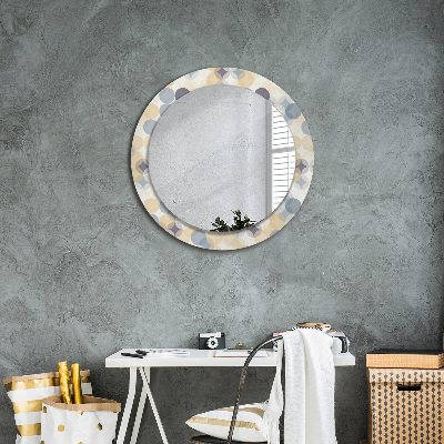 Miroir rond imprimé Cercles géométriques
