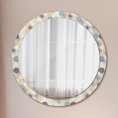 Miroir rond imprimé Cercles géométriques