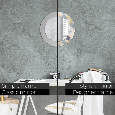 Miroir rond imprimé Cercles géométriques