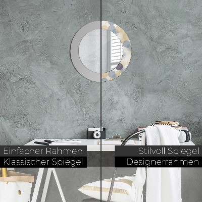 Miroir rond imprimé Cercles géométriques