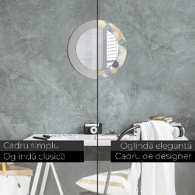 Miroir rond imprimé Cercles géométriques