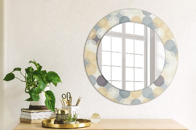 Miroir rond imprimé Cercles géométriques