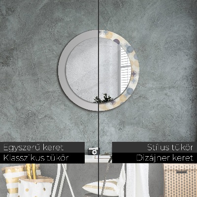 Miroir rond imprimé Cercles géométriques