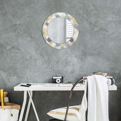 Miroir rond imprimé Cercles géométriques