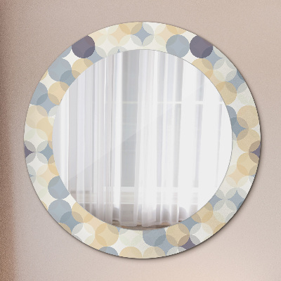 Miroir rond imprimé Cercles géométriques