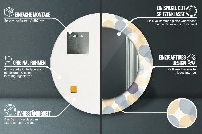 Miroir rond imprimé Cercles géométriques