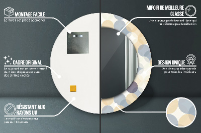 Miroir rond imprimé Cercles géométriques