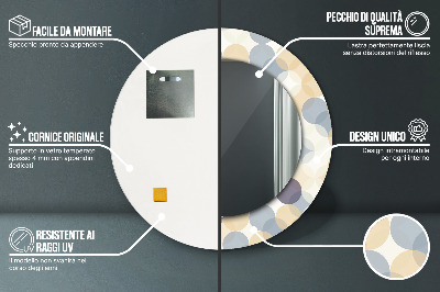 Miroir rond imprimé Cercles géométriques