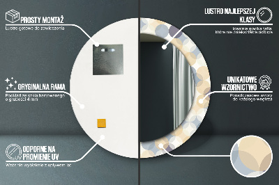 Miroir rond imprimé Cercles géométriques