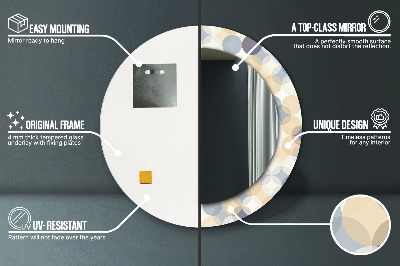 Miroir rond imprimé Cercles géométriques