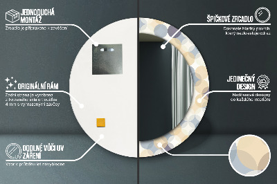 Miroir rond imprimé Cercles géométriques