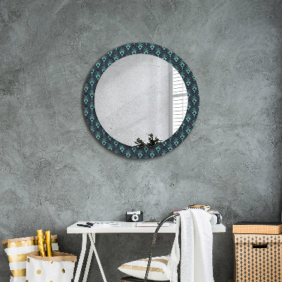 Miroir rond avec décoration Motif floral