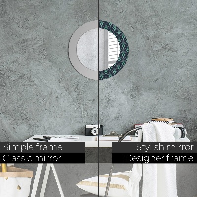 Miroir rond avec décoration Motif floral