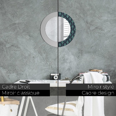 Miroir rond avec décoration Motif floral