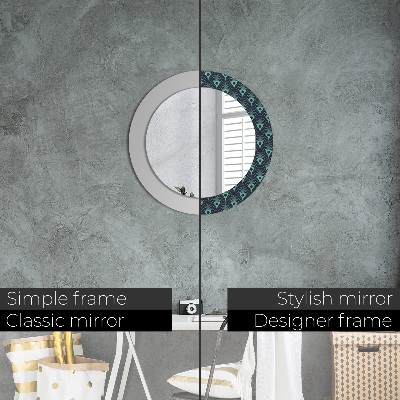 Miroir rond avec décoration Motif floral