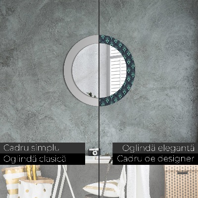 Miroir rond avec décoration Motif floral