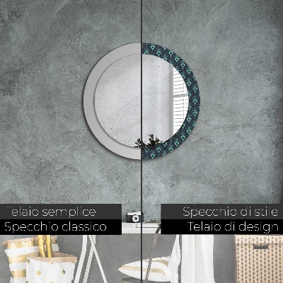 Miroir rond avec décoration Motif floral