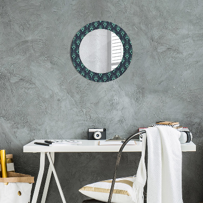 Miroir rond avec décoration Motif floral
