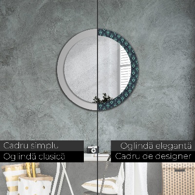 Miroir rond avec décoration Motif floral