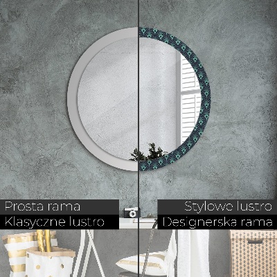 Miroir rond avec décoration Motif floral