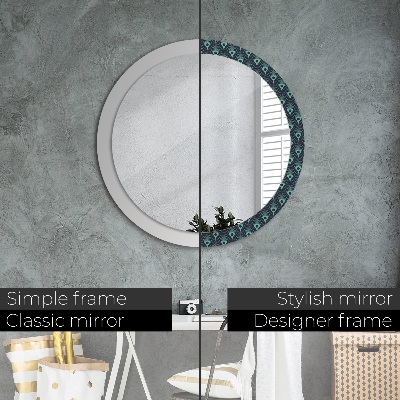 Miroir rond avec décoration Motif floral