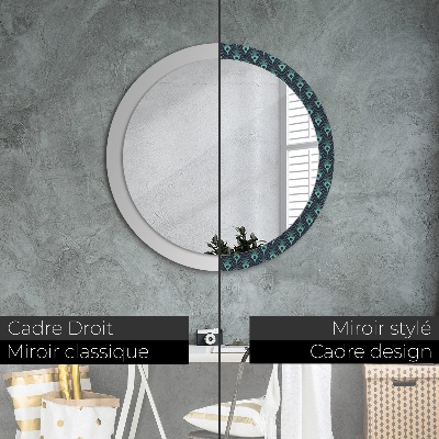 Miroir rond avec décoration Motif floral