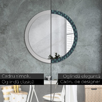 Miroir rond avec décoration Motif floral