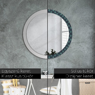 Miroir rond avec décoration Motif floral