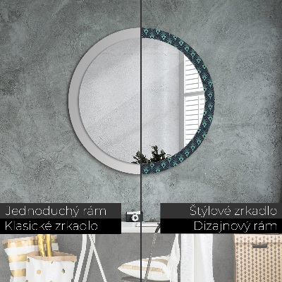 Miroir rond avec décoration Motif floral
