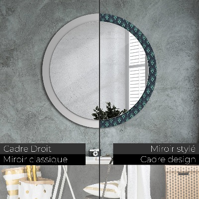 Miroir rond avec décoration Motif floral