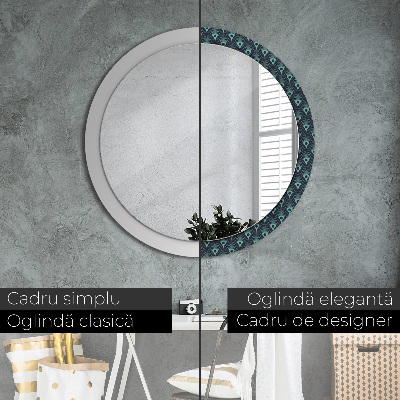 Miroir rond avec décoration Motif floral
