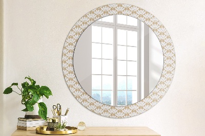 Miroir rond imprimé Fleur orientale
