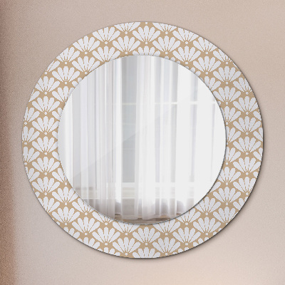 Miroir rond imprimé Fleur orientale