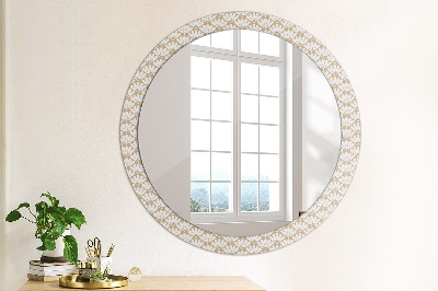Miroir rond imprimé Fleur orientale