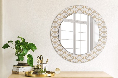 Miroir rond imprimé Fleur orientale
