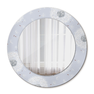 Miroir rond avec décoration Fleurs de pissenlit
