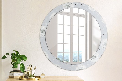 Miroir rond avec décoration Fleurs de pissenlit