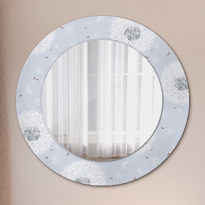 Miroir rond avec décoration Fleurs de pissenlit