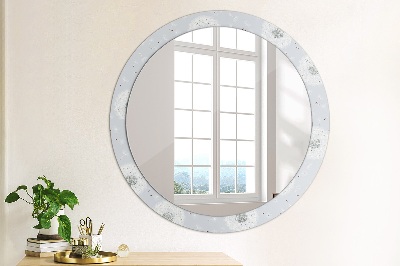 Miroir rond avec décoration Fleurs de pissenlit