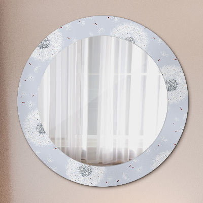 Miroir rond avec décoration Fleurs de pissenlit