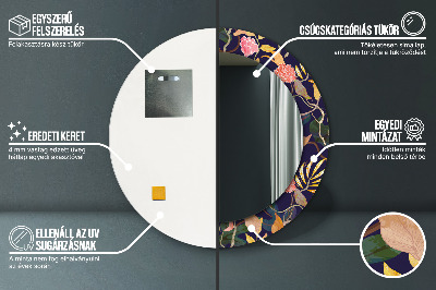 Miroir rond imprimé Plantes à l'aquarelle