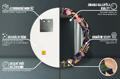 Miroir rond imprimé Plantes à l'aquarelle